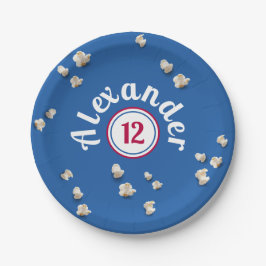 Modern Blå Vit Röd Popcorn Bio Pojke Party