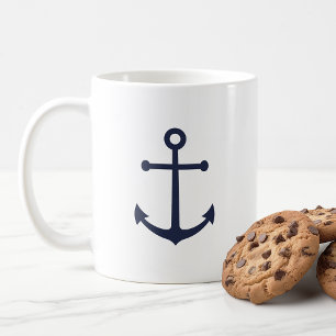 Modern blåa ankare för flottan kaffemugg