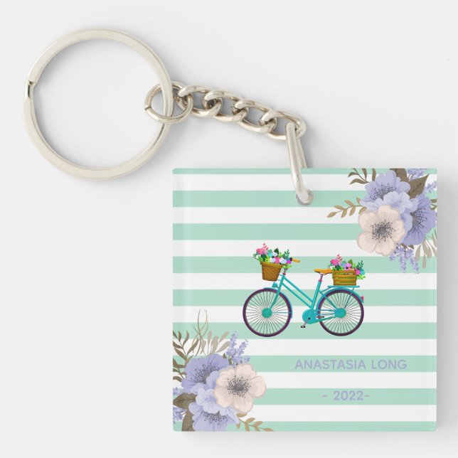Modern Blåa blommor Bicycles (Framsidan)