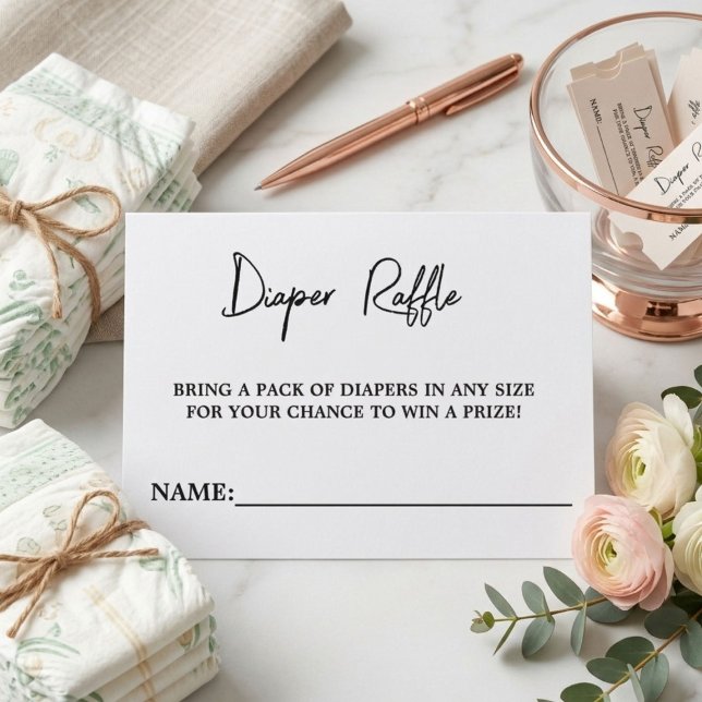Modern Blach & White Baby Shower Raffle Tilläggskort (Skapare uppladdad)