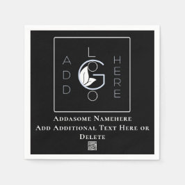 Modern Black Add Your Logotyp Business Marknadsför Pappersservett