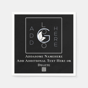 Modern Black Add Your Logotyp Business Marknadsför Pappersservett