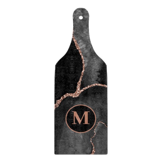Modern Black Agathe Marble Monogram (Framsidan)