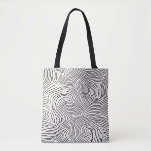 Modern Black and Beige Stripe Tygkasse