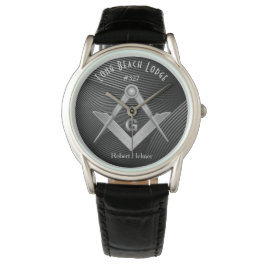 Modern Black and Grått Masonic Monogrammed Watch Armbandsur