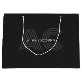 Modern Black and Grått Monogram