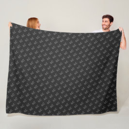 Modern Black and Grått Monogram Fleecefilt