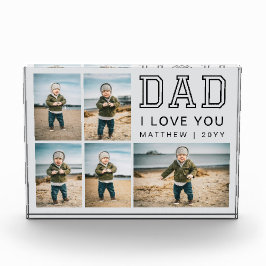Modern Black and Gray Grid Collage I Love You Dad