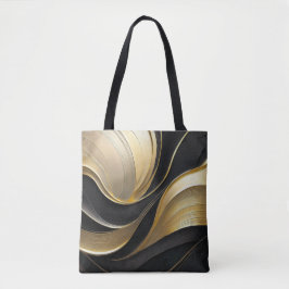 Modern Black and Guld Abstrakt Luxury- Tygkasse