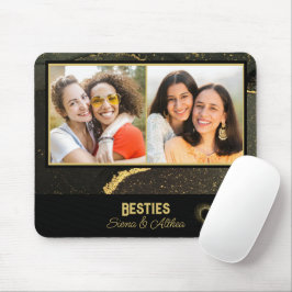 Modern Black and Guld Best Friend Photo Musmatta