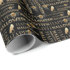 Modern Black and Guld Chic Vuxen Halloween Presentpapper