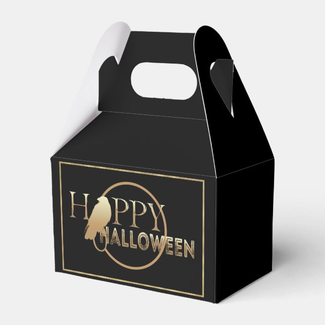 Modern Black and Guld Chic Vuxen Halloween-tema Presentaskar (Framsidan Sidan)