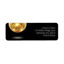 Modern Black and Guld Glam Disco Boll Elegant Chic