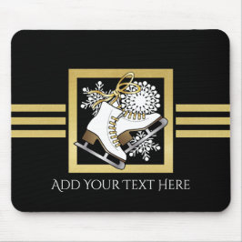 Modern Black and Guld Glitter Ice Skating Anpassni Musmatta