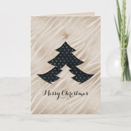 Modern Black and Guld Julgran Card Helgkort