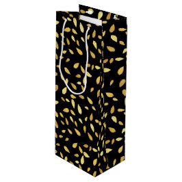 Modern Black and Guld Lövs Illustrated Mönster