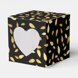 Modern Black and Guld Lövs Illustrated Mönster Presentaskar