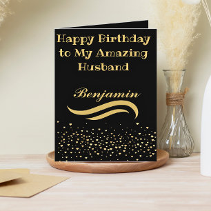 Modern Black and Guld Make Birthday Card Kort