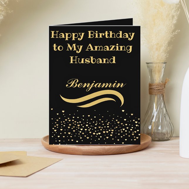 Modern Black and Guld Make Birthday Card Kort (Skapare uppladdad)