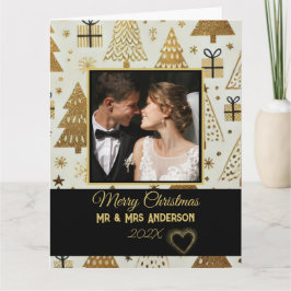 Modern Black and Guld Personlig Par Kort