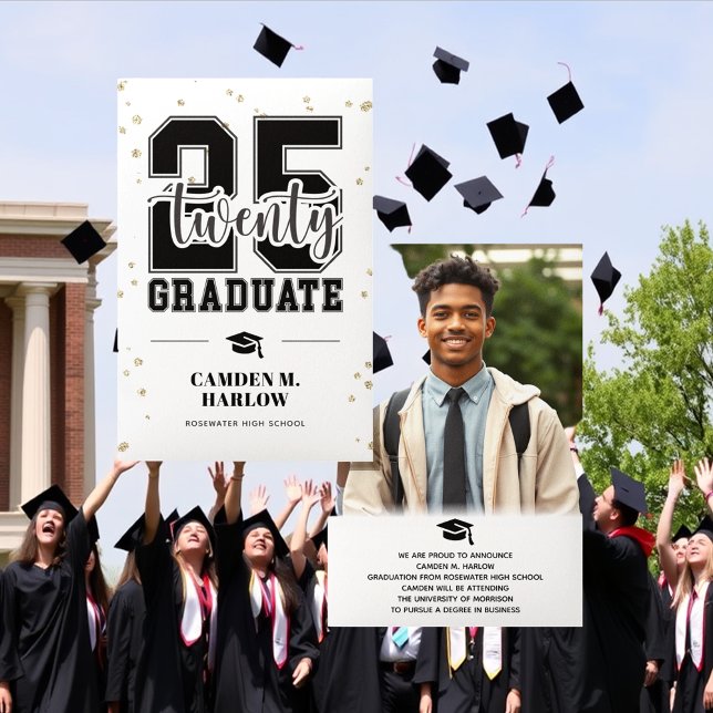 Modern Black and Guld Photo Studenten Meddelande (Skapare uppladdad)