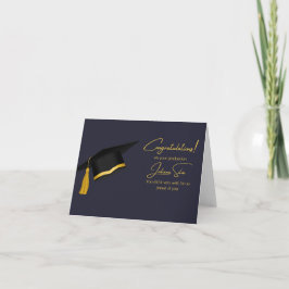 Modern Black and Guld Studenten Card med sockel Kort