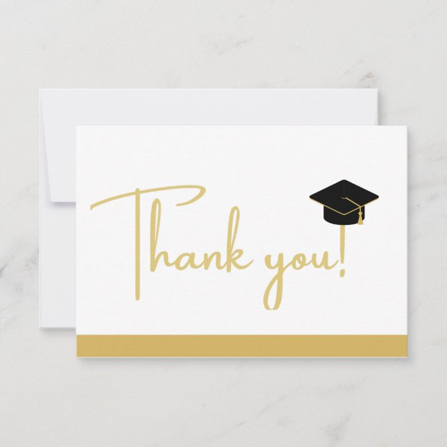 Modern Black and Guld White studenten Tack C (Framsida)