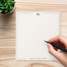 Modern Black and Ivory Minimalist Elegant Monogram