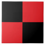 Modern Black and Red Checkered Ceramic Tile Kakelplatta<br><div class="desc">This ceramic tile features a modern checkered pattern in black and red. The colors are customizable in the Design tool.</div>