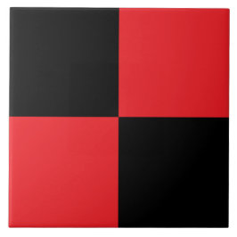 Modern Black and Red Checkered Ceramic Tile Kakelplatta