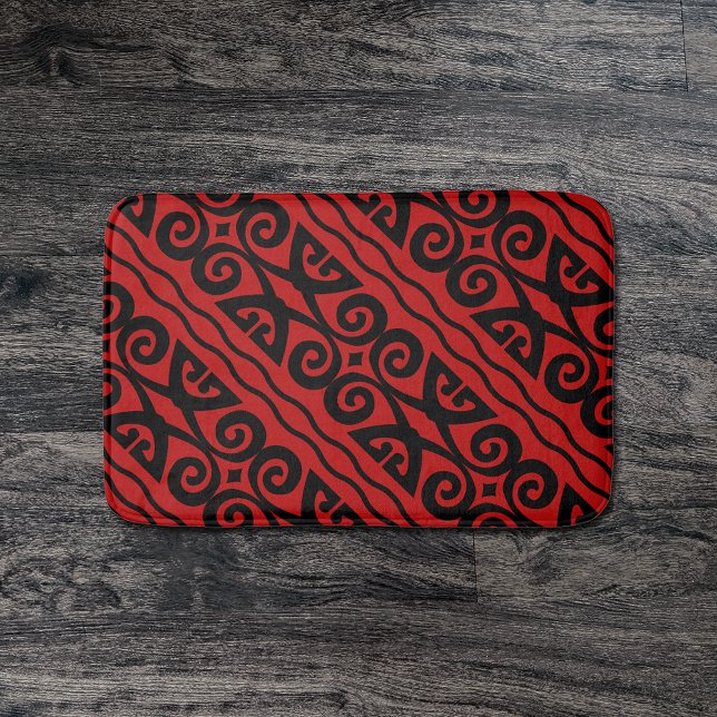 Modern Black and Red Mönster Badrumsmatta (Skapare uppladdad)