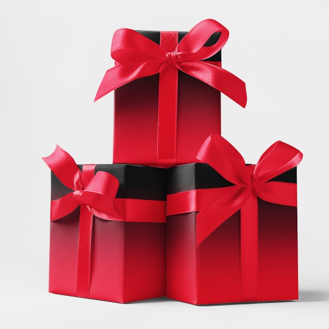 Modern Black and Red Ombre Presentpapper (Black and Red Ombre Wrapping Paper)