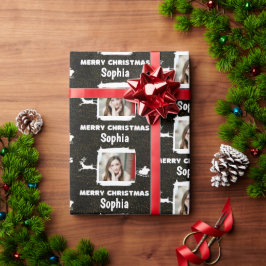 Modern Black and White 1 Photo God jul Presentpapper