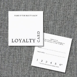 Modern Black and White Beauty Loyalty Card Lojalitetskort