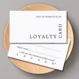 Modern Black and White Beauty Loyalty Card Lojalitetskort