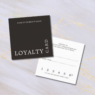 Modern Black and White Beauty Loyalty Card Lojalitetskort