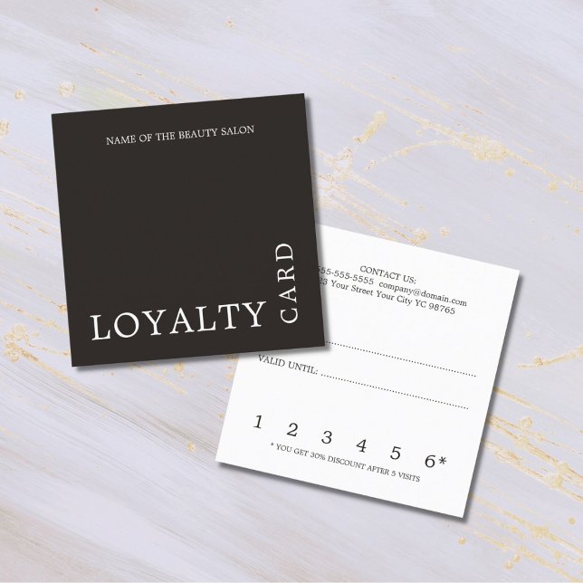 Modern Black and White Beauty Loyalty Card Lojalitetskort (Skapare uppladdad)