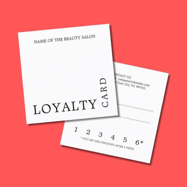 Modern Black and White Beauty Loyalty Card Lojalitetskort (Skapare uppladdad)