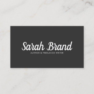 Modern Black and White Bold Namn Visitkort