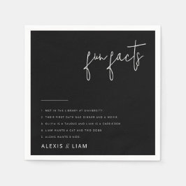 Modern Black and White Bröllop Napkins Pappersservett