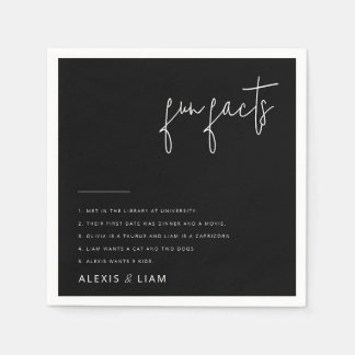 Modern Black and White Bröllop Napkins Pappersservett