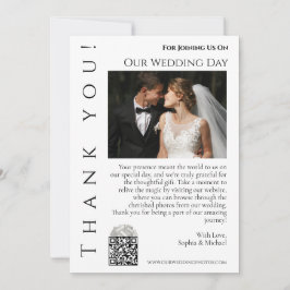 Modern Black and White-Bröllop Photo-Tack- Inbjudningar