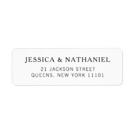Modern Black and White Bröllop Returadress Returadress Etikett