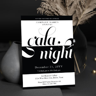 Modern Black and White Business Gala Inbjudningar