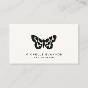 Modern Black and White Butterfly Elegant Logotyp Visitkort