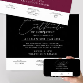 Modern Black and White Certificate Award Student Poster