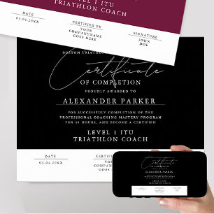 Modern Black and White Certificate Award Student Poster