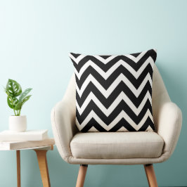 Modern Black and White Chevron Rand Kudde