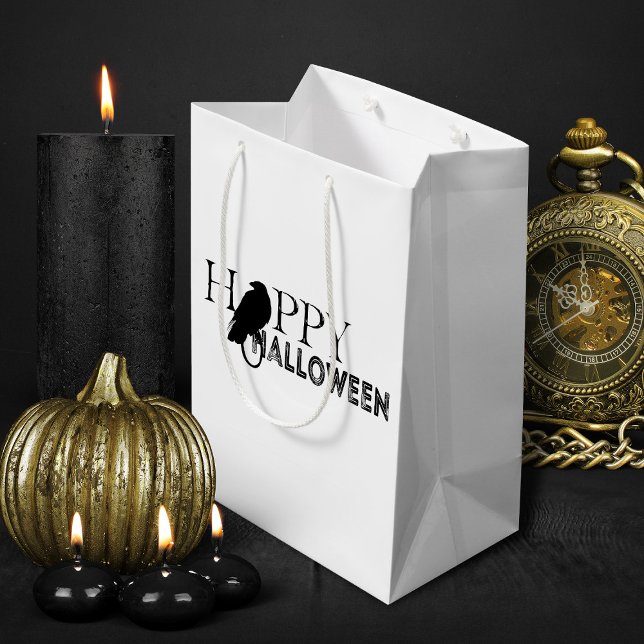 Modern Black and White Chic Vuxen Halloween (black and white elegant Halloween treats gift bag)