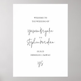 Modern Black and White Chic Wedding Poster
